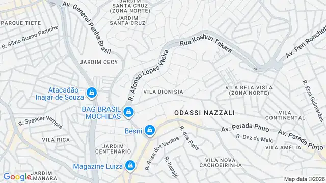 Mapa do bairro Vila Dionisia, Sao Paulo - SP