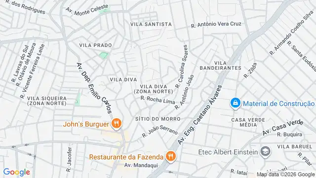 Mapa do bairro Vila Diva (Zona Norte), Sao Paulo - SP