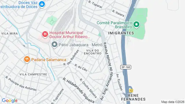 Mapa do bairro Vila do Encontro, Sao Paulo - SP