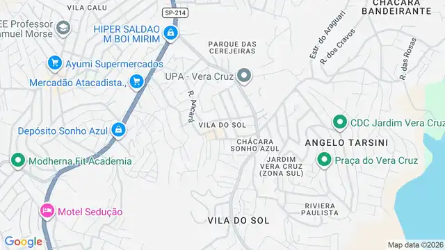 Mapa do bairro Vila do Sol, Sao Paulo - SP