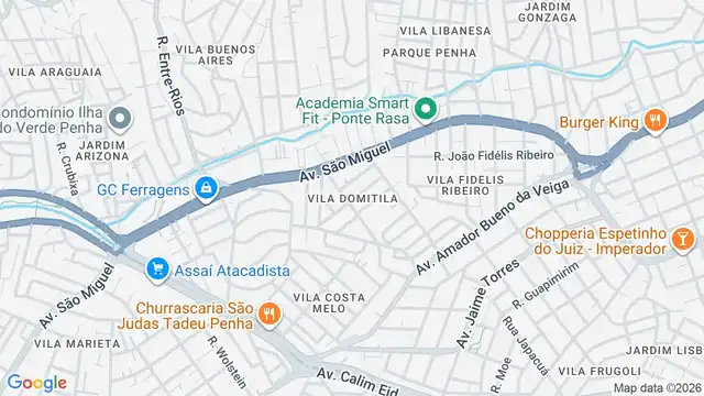 Mapa do bairro Vila Domitila, Sao Paulo - SP