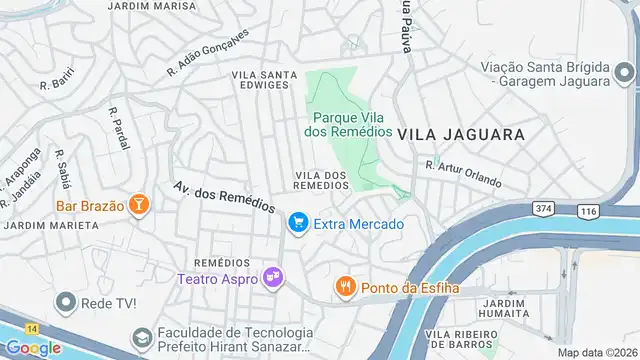 Mapa do bairro Vila dos Remédios, Sao Paulo - SP