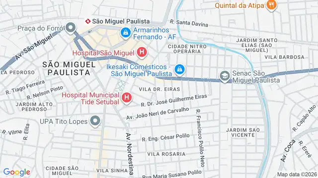 Mapa do bairro Vila Doutor Eiras, Sao Paulo - SP