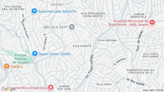 Mapa do bairro Vila Duarte, Sao Paulo - SP