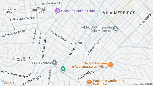 Mapa do bairro Vila Ede, Sao Paulo - SP