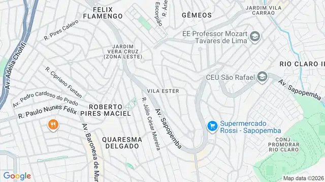 Mapa do bairro Vila Ester, Sao Paulo - SP