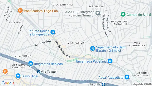 Mapa do bairro Vila Fatima, Sao Paulo - SP