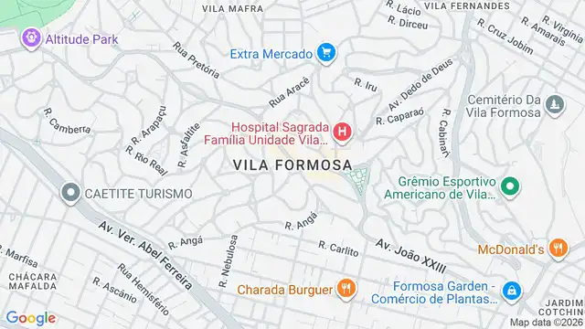 Mapa do bairro Vila Formosa, Sao Paulo - SP