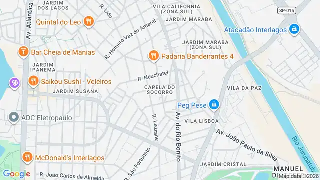 Mapa do bairro Vila Friburgo, Sao Paulo - SP