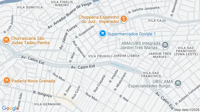 Mapa do bairro Vila Frugoli, Sao Paulo - SP