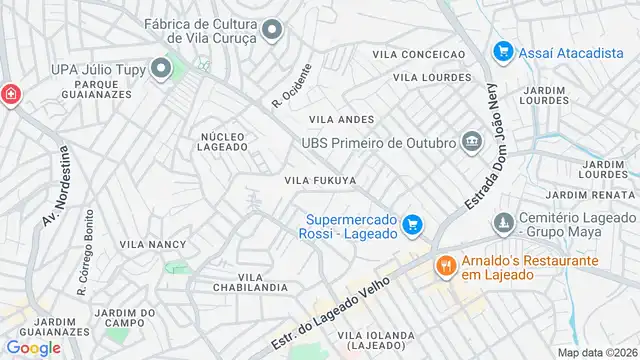 Mapa do bairro Vila Fukuya, Sao Paulo - SP