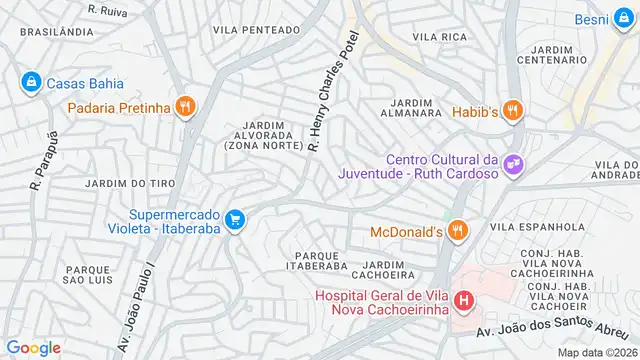 Mapa do bairro Vila Gabriel, Sao Paulo - SP