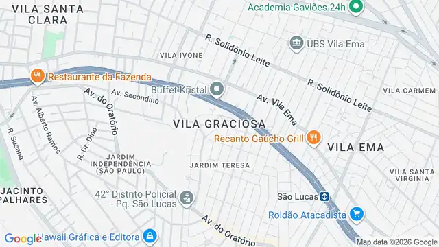Mapa do bairro Vila Graciosa, Sao Paulo - SP