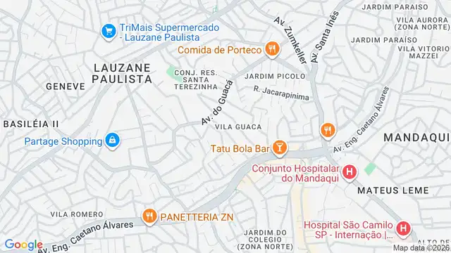 Mapa do bairro Vila Guaca, Sao Paulo - SP