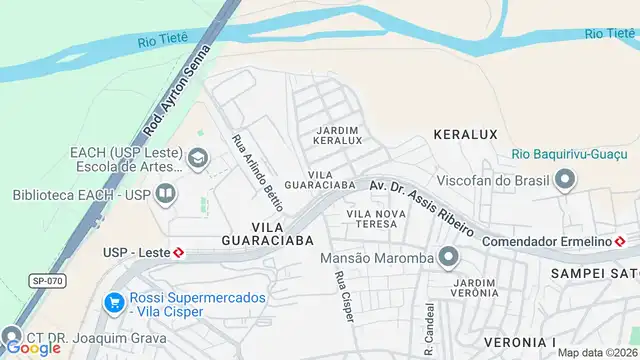 Mapa do bairro Vila Guaraciaba, Sao Paulo - SP