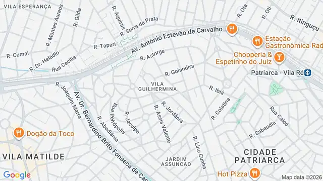 Mapa do bairro Vila Guilhermina, Sao Paulo - SP