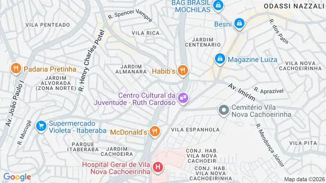 Mapa do bairro Vila Hebe, Sao Paulo - SP
