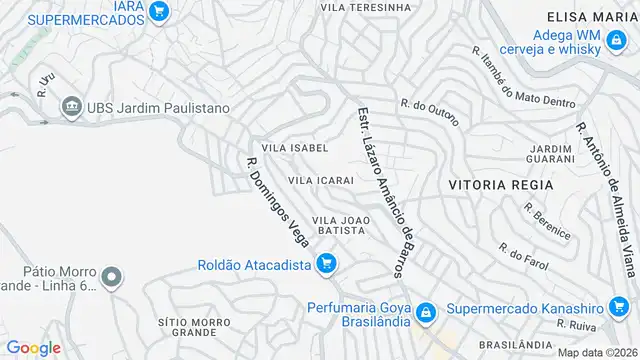 Mapa do bairro Vila Icarai, Sao Paulo - SP