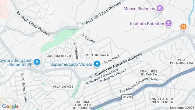 Mapa do bairro Vila Indiana, Sao Paulo - SP