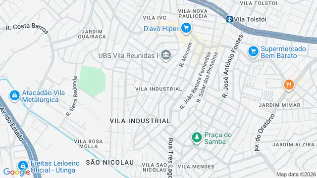 Mapa do bairro Vila Industrial, Sao Paulo - SP