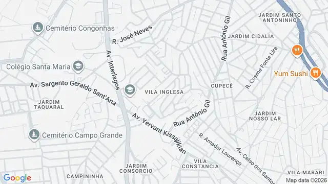 Mapa do bairro Vila Inglesa, Sao Paulo - SP