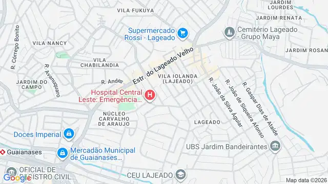 Mapa do bairro Vila Iolanda(Lajeado), Sao Paulo - SP