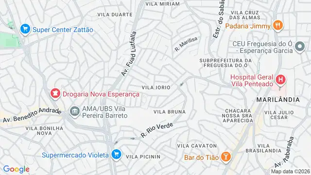 Mapa do bairro Vila Iorio, Sao Paulo - SP