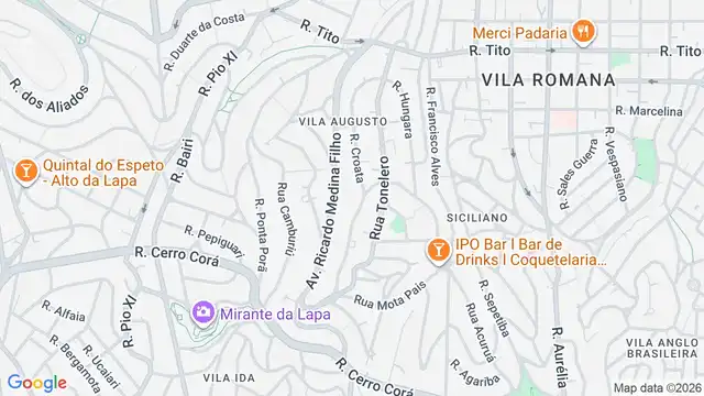 Mapa do bairro Vila Ipojuca, Sao Paulo - SP