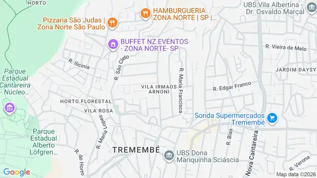 Mapa do bairro Vila Irmaos Arnoni, Sao Paulo - SP