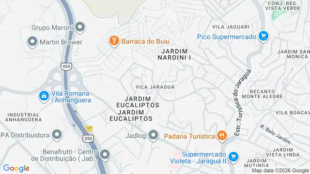 Mapa do bairro Vila Jaraguá, Sao Paulo - SP