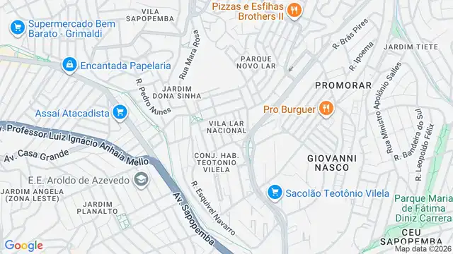 Mapa do bairro Vila Lar Nacional, Sao Paulo - SP