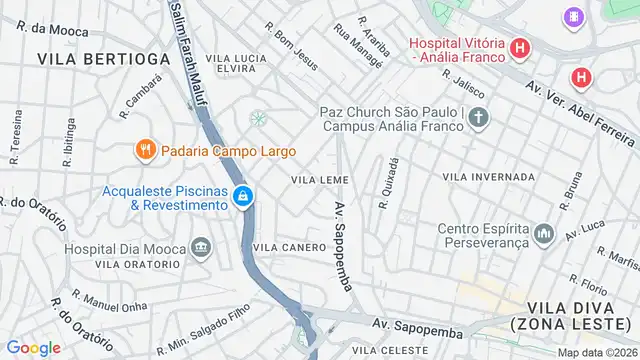 Mapa do bairro Vila Leme, Sao Paulo - SP