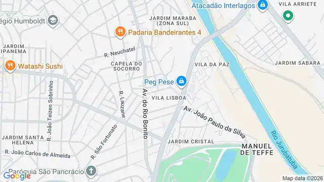 Mapa do bairro Vila Lisboa, Sao Paulo - SP