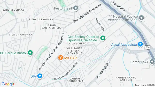 Mapa do bairro Vila Liviero, Sao Paulo - SP