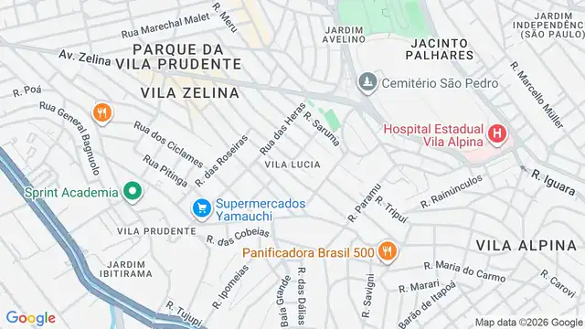 Mapa do bairro Vila Lucia, Sao Paulo - SP