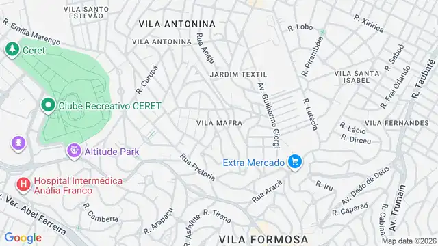 Mapa do bairro Vila Mafra, Sao Paulo - SP
