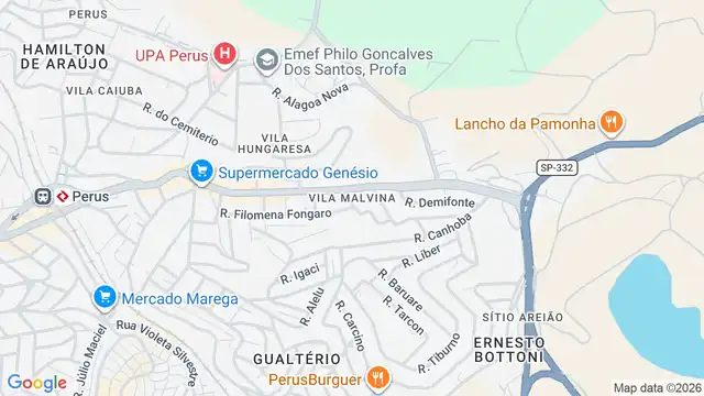 Mapa do bairro Vila Malvina, Sao Paulo - SP