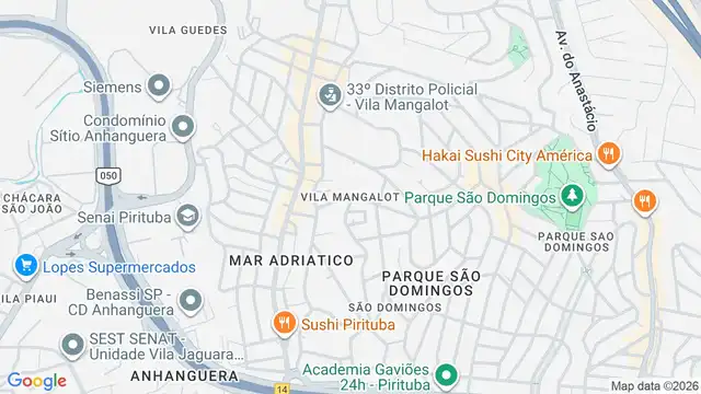 Mapa do bairro Vila Mangalot, Sao Paulo - SP