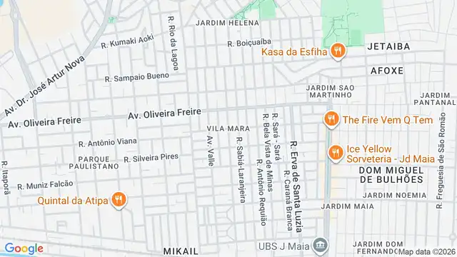 Mapa do bairro Vila Mara, Sao Paulo - SP