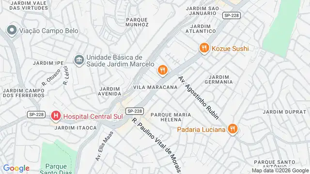 Mapa do bairro Vila Maracanã, Sao Paulo - SP