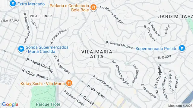 Mapa do bairro Vila Maria Alta, Sao Paulo - SP