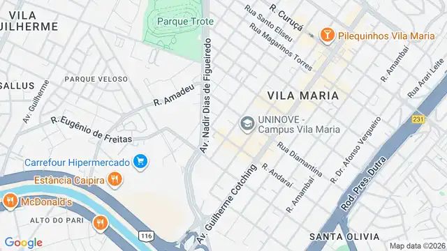 Mapa do bairro Vila Maria Baixa, Sao Paulo - SP