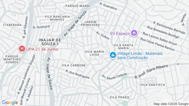 Mapa do bairro Vila Maria Luisa, Sao Paulo - SP