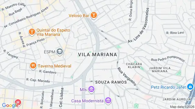 Mapa do bairro Vila Mariana, Sao Paulo - SP
