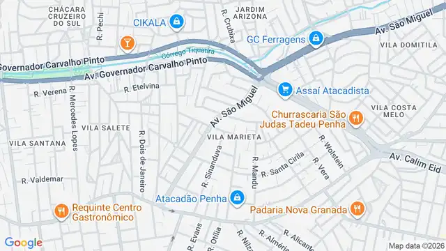Mapa do bairro Vila Marieta, Sao Paulo - SP