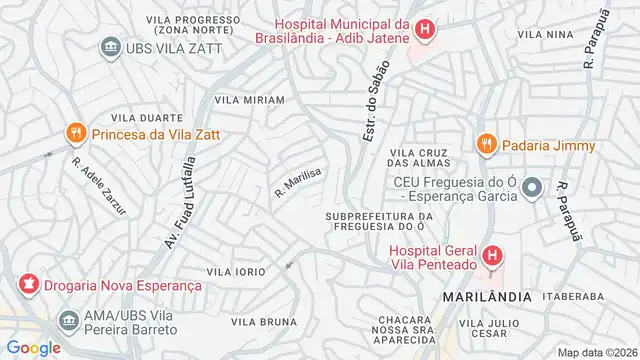 Mapa do bairro Vila Marina, Sao Paulo - SP