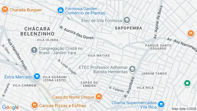 Mapa do bairro Vila Matias, Sao Paulo - SP