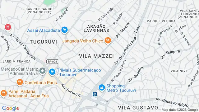 Mapa do bairro Vila Mazzei, Sao Paulo - SP