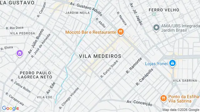 Mapa do bairro Vila Medeiros, Sao Paulo - SP