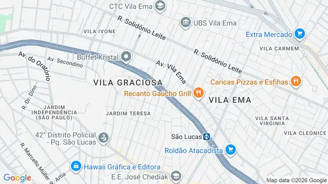 Mapa do bairro Vila Mercedes, Sao Paulo - SP